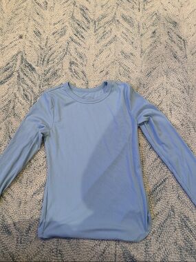 No Boundaries Pastel Blue Ribbed Long Sleeve Top